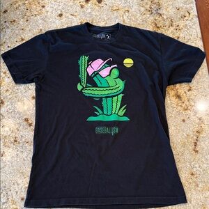 Baseballism  T-Shirt with Green Cactus Design size adult S